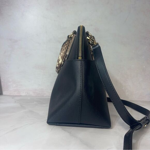 Michael Kors Hudson Large Done Satchel Black - Picture 5 of 8